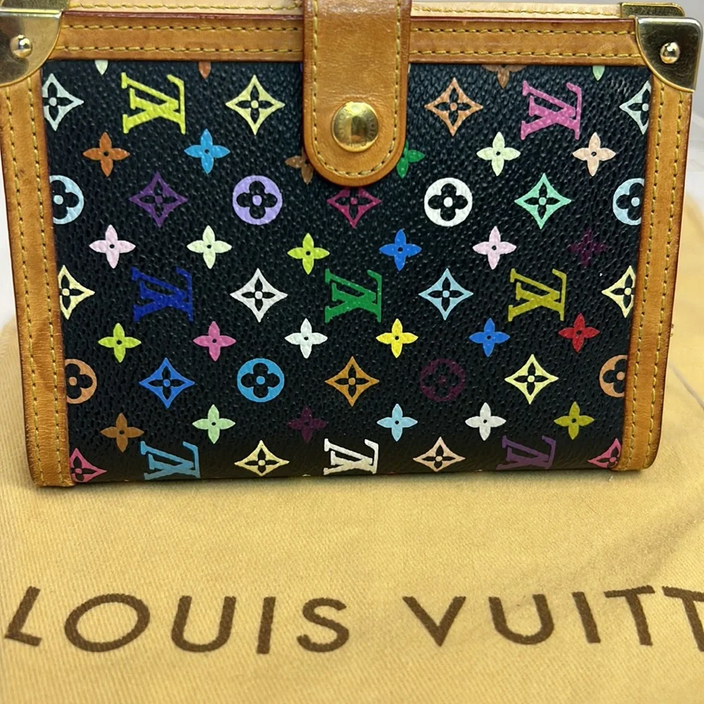 Louis Vuitton monogram multicolor agenda-wallet black authentic guarante…